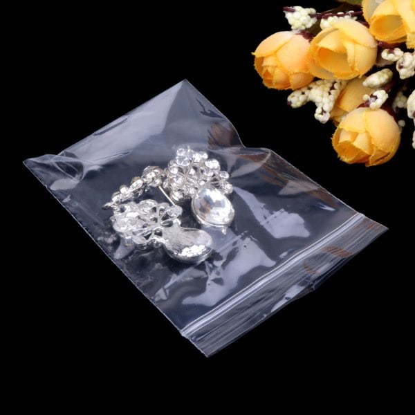 100 stk. Genlukkelige plastik lynlåsposer klare polyposer 7cmx10cm øreringe emballage organizer låsepose til smykker