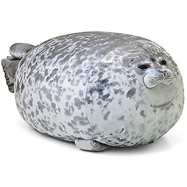 Chubby Blob Seal Pillow Plush Animal Toy Stuffed Seal Plushie Cotton Cute Pillow Gray 11.8 inch