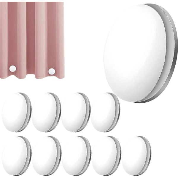 10 st Starka Magnetiska Duschdraperityngder, Runda Magnetiska Draperityngder, Förhindrar Att Draperifodret Blåser Runt