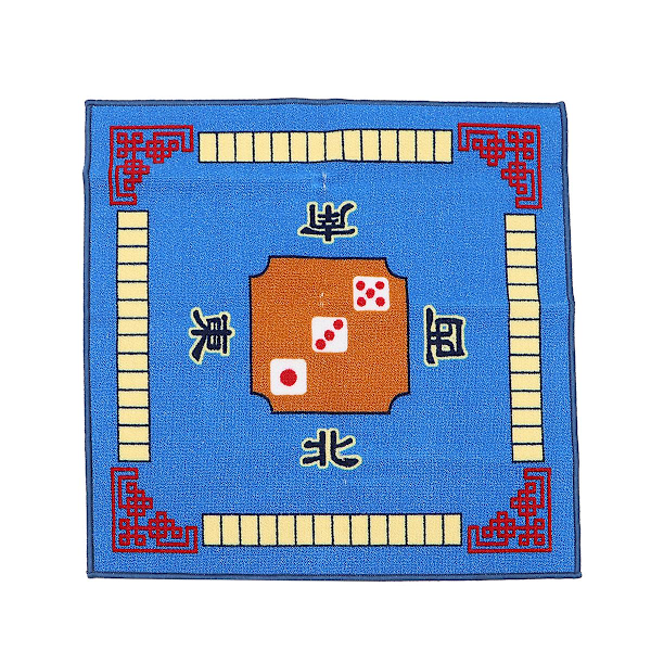 1PC Mahjong Table Cloth Square Shape Mahjong Mat Board Room Mahjong Pad Anti-slip Desktop Cushion for Games Board Games Mahjong Use (Blue)