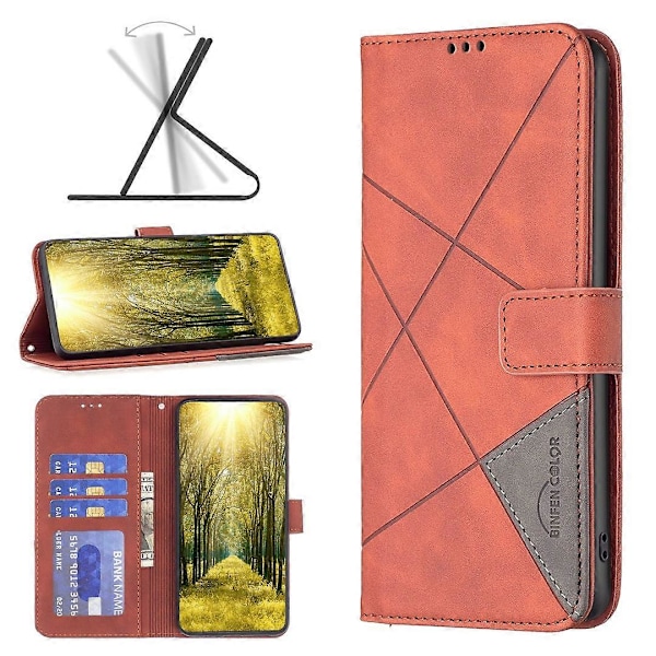 BINFEN COLOR BF05 Kotelo TECNO Pova 5 Pro 5G:lle PU-nahkainen Käännettävä Jalusta Puhelinkuori - Harmaa Monivärinen【ad】 Multicolor Brown