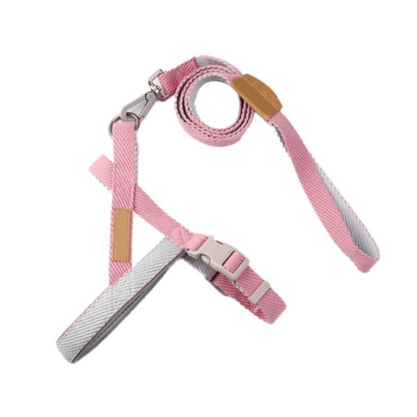 Dog Leash Durable Polyester Dog Training Rope for Medium and Large Dogs, Pets Pink 2.0cm (Chest 30-45cm)