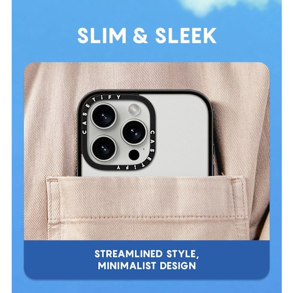 CASETiFY Kompakt iPhone 16 Pro Max Skal [1,2 m Fallskydd enligt militär standard/Slim/Lättvikt] - Color Cloud - Klar Svart