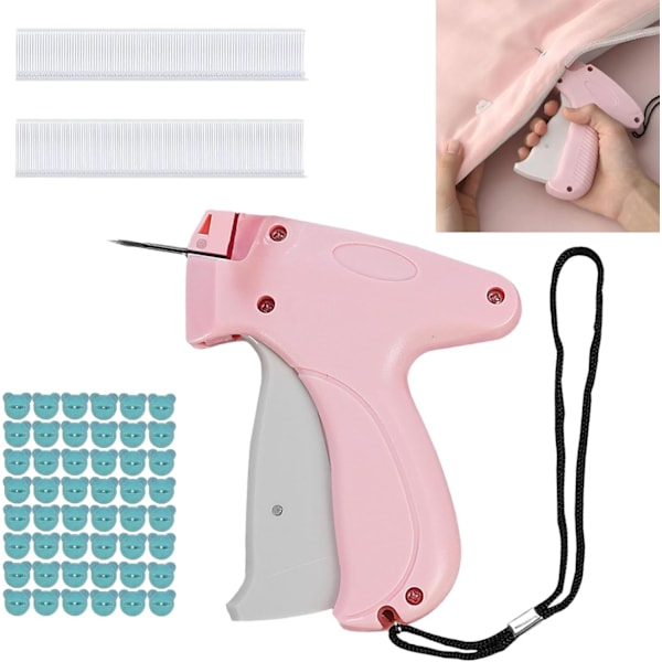 Micro Stitch Pistol för Kläder - Snabbfixare & Handhållen Symaskin - Idealisk för Omedelbar Klädreparation i Sverige【ad】 Gun x buckle 100 x glue needle 1100