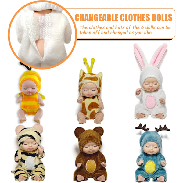 Sött Litet Dockset, Miniatyr Återfödd Babydocka i Plast, Överraskningspresent för Barn (Badrocksserie) Bathrobe Series