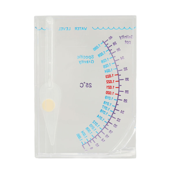 Akvaarion hydrometrit, läpinäkyvä muovihydrometrit, suolapitoisuuden testaaja, tarkka, helppo lukea, merivesiakvaarion hydrometrit