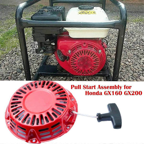 Startsnöre Komplett för GX200 GX160 5.5 6.5HP Motor med Böjd Stångkrok 28400-Z4M-306ZB 27400-Z1 Red Black