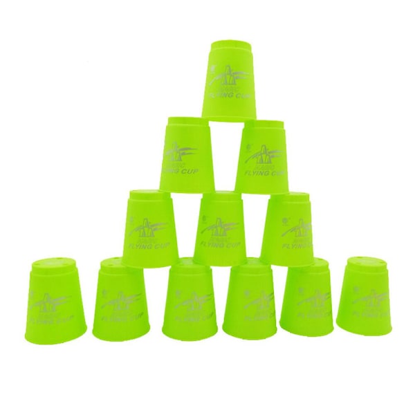 12 st/set Speed Cups-spel Snabbt spel Sport Flygande stapling Green A