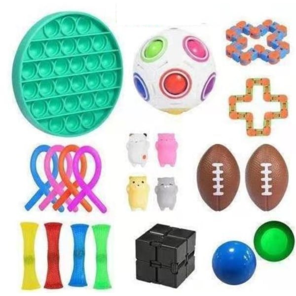 21-pack Fidget Leksaker Pop it Stressboll Leksak Avslappning Antistress zdq