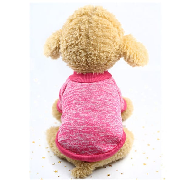 Hundegenser Efterår Vinter Fashionable Sød Varm Hyggelig Komfortabel Strikket Kæledyr Fleece Sweater Til Daglig Brug Udendørs Fest Rose Rød L