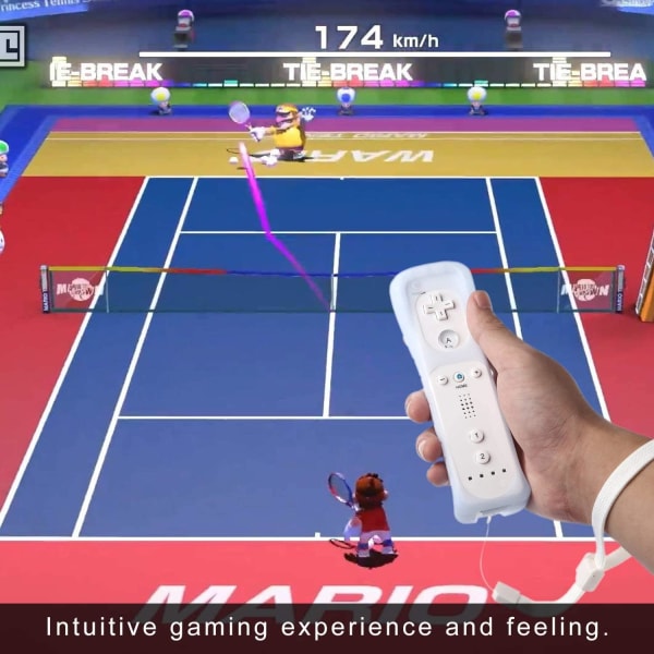Wii fjärrkontroll, ersättningsfjärrkontroll med silikonskal och handledsrem för Nintendo Wii och Wii U