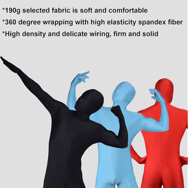 Festdragt Usynlig Morph Suit Voksen Mænd Kvinder Fuld Hvid Hvid