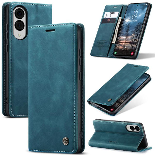 Samsung Galaxy S25 Edge 5G Etui CaseMe 013 Multifunktionelt Horisontalt Flip Læder {ad} Blå