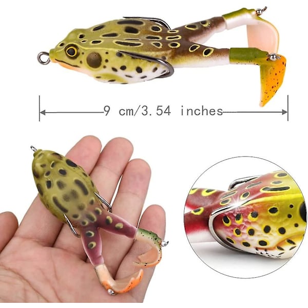 Paket Dubbel Propeller Grodor Bete Fiske Drag Realistisk Silikon Spinnfiske Drag För Sötvatten Saltvatten Fiske Drag