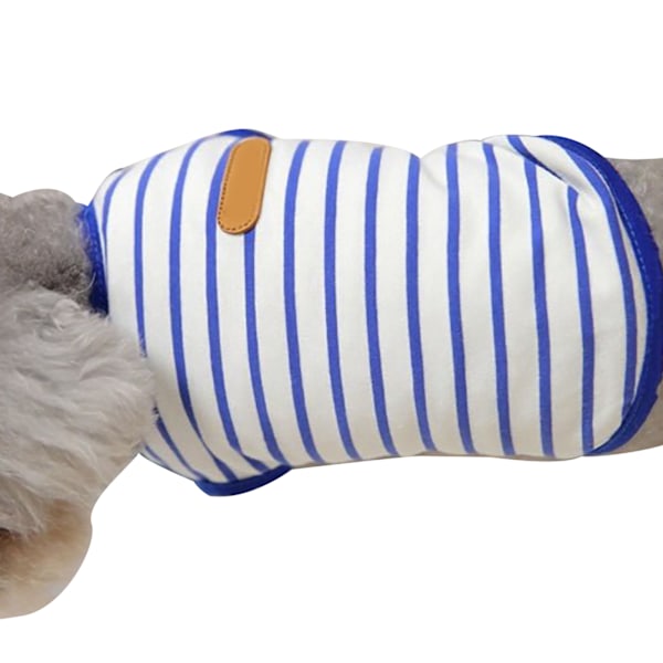 Hundratals T-shirt Fashionable Mjuk Bekväm Stretchig Husdjursväst för Bichon Frise Schnauzer Teddy Blå S