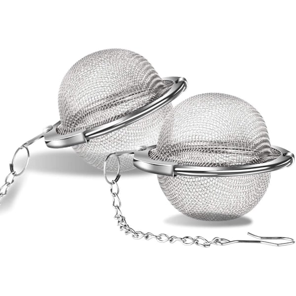 Teekula av rostfritt stål, livsmedelsklassad mesh, 2-pack