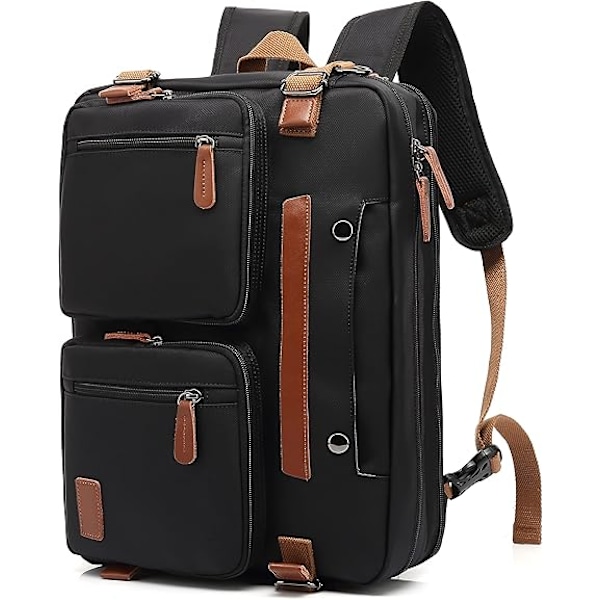 3 i 1 Laptop Taske til Mænd, 17.3 Tommer Arbejdstasker til Mænd, Laptop Rygsæk, Dokumentmapper, Messenger Taske, Computertasker til, Sort