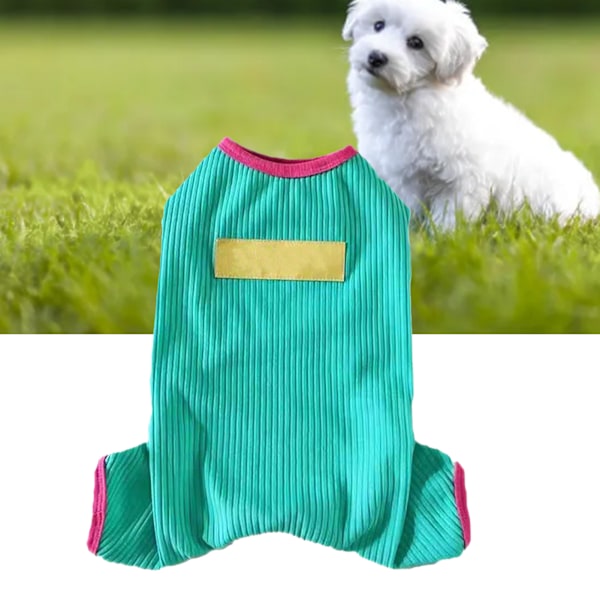 Hunde Pyjamas Blød Komfortabel Åndbar Bomuld Hunde Jumpsuit til Teddy Bichon Poodle Hvalp Grøn XXL