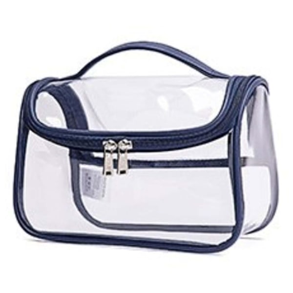 Transparent PVC toilettaske kosmetik taske makeup rejsetaske dark blue