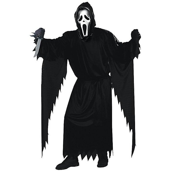 Barn Halloween Scream Cosplay Kostym Spöke Maskeraddräkt Med Mask (5-14 år)