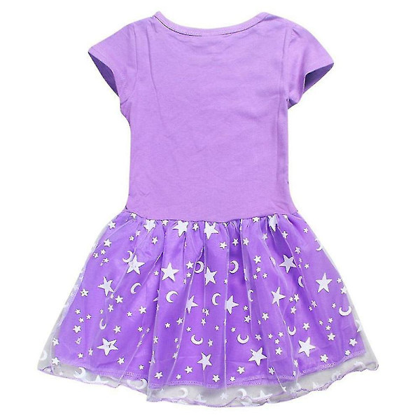 3-10 År Piger Lilo & Stitch Printet Kjole Nederdel Fødselsdag Cosplay Festkjole Lilla Purple 3-4 Years