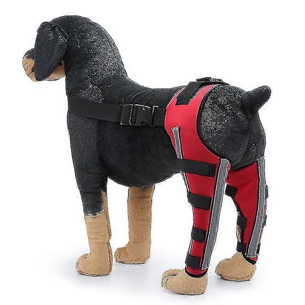 Par Hund Bagbenstøtte Til Hundeben Sårheling, Forebygger Ledskader Og Forstuvninger, Kæledyr Hund Ledbandage Reflekterende Rød{ad} Reflective Red S