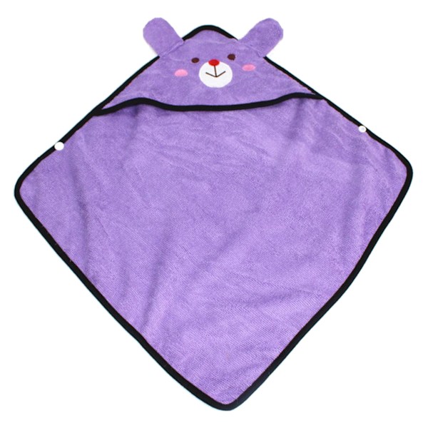 Pet Bath Robe Soft Strong Absorbent Quick Dry Hooded Microfiber Cat Dog Bath Towel for Teddy Puppy Purple S