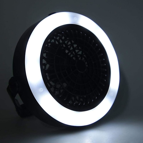 LED-telttatuuletinvalo, kannettava 12 LED USB-ladattava telttalyhtyvalaisin ulkoiluun, retkeilyyn ja vaellukseen