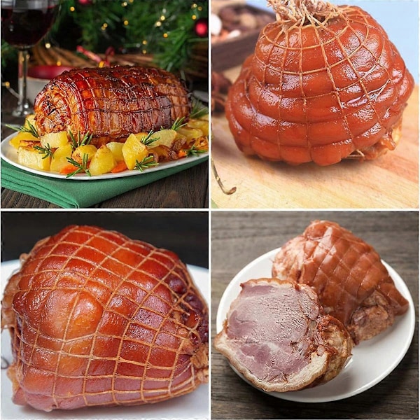 5M Köttnät Rulle, Storlek 18, Rökt Kött Fjäderfä Skinka Nät Kött Charkuteri Snöre Nät Rulle Inpackningsnät, Nötkött Nät Rulle