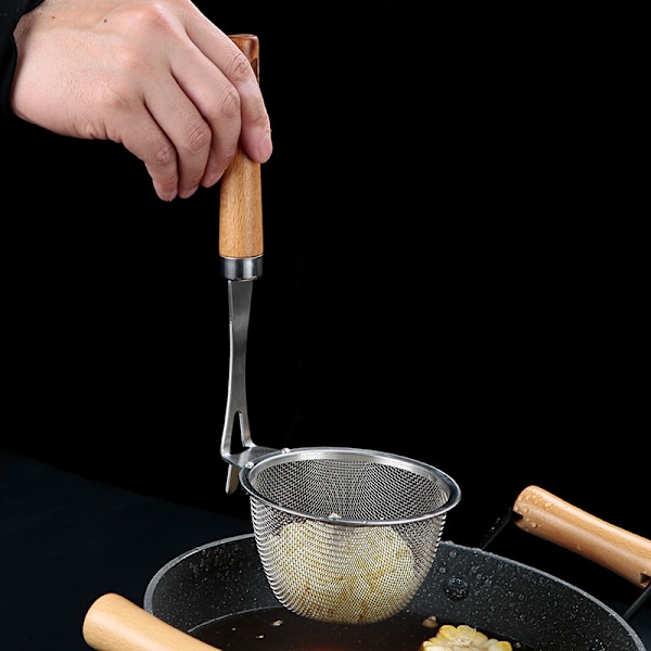 Madsi, Mesh Pasta Kurv med Håndtag, Rustfrit Stål Mesh Spider Si
