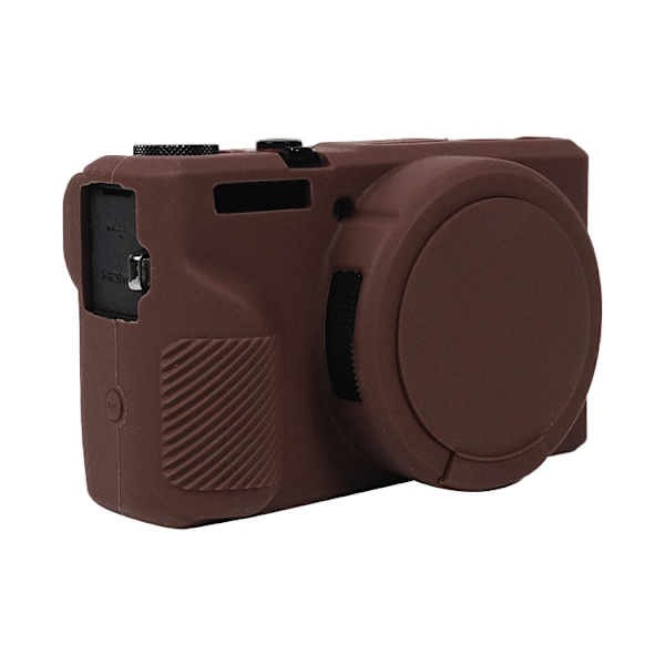 Blødt silikoneetui med linsebeskytter til Canon PowerShot G7 X Mark III / G7X3{ad} Kaffe