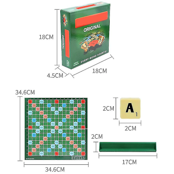 Engelsk Ord Stavning Brætspil Scrabble Puslespil 2-4 Spillere Rejse Spil til Voksne Børn 5+ År Gamle Small