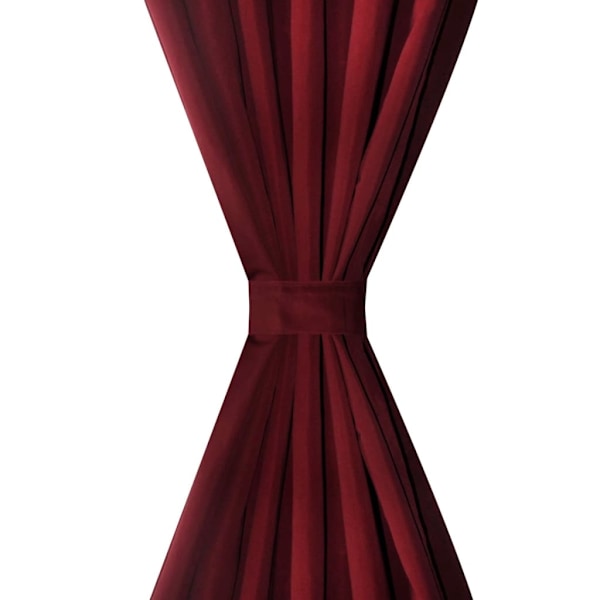 vidaXL Mikrosatiiniverhot purjerenkailla, viininpunainen, 140 x 175 cm, 2 kpl Red RED