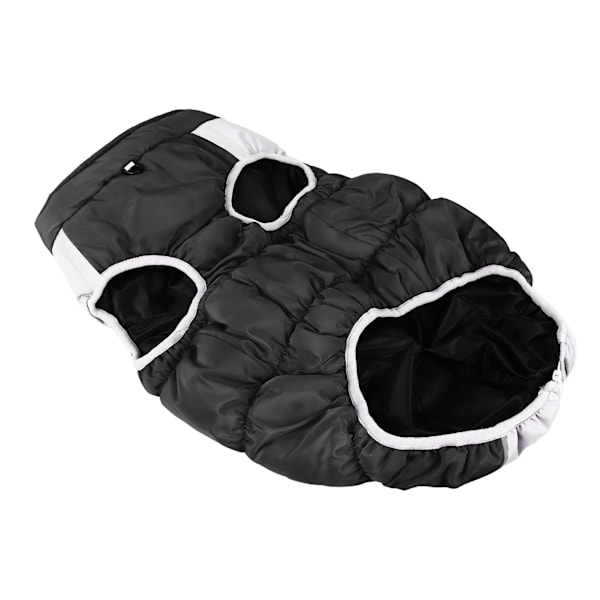 Winter Dog Coat Soft Cotton Thickened Warm Reflective Dog Jacket Vest Clothes Dog Harness Coat For Most Dogs Black XL