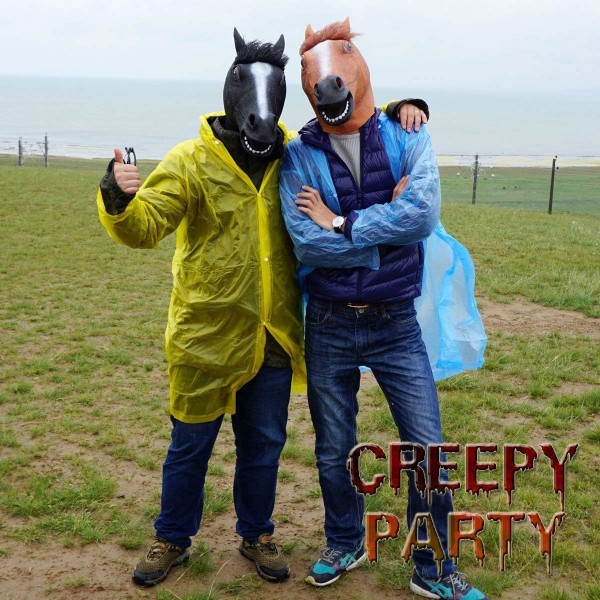 CreepyParty Horse Mask Realistisk Djur Helhuvud Latex Mask för Halloween Carnival Costume Party