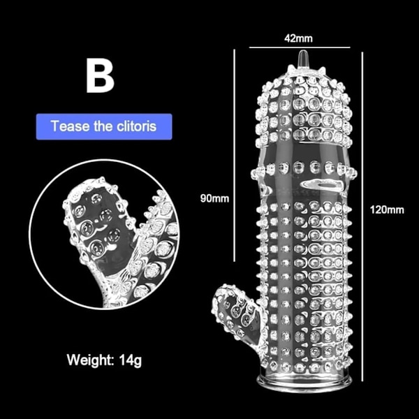 Wolf Spike Crystal Sleeve - Manlig Bärbar Vuxenleksak - Fem Stilar för Manlig Förbättring för Sensorisk Stimulering{ad}