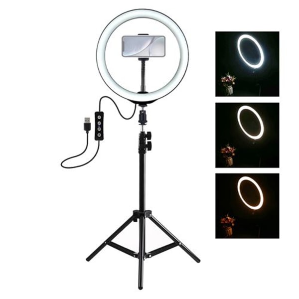 Ringlight Ringlight Xjpl537 jalustalla USB 3 valomoodilla Li:lle