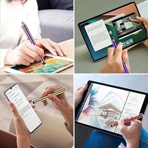 Stylus Pen [10 stk.] Universal Kapacitiv Touch Screen Penne til Tablets, iPad Mini, iPad Pro, iPad Air, Smartphones - Flere Farver