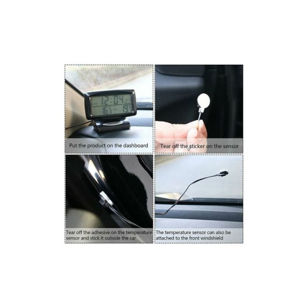 Biltemperaturklocka, LED digital klocka med bakgrundsbelysning