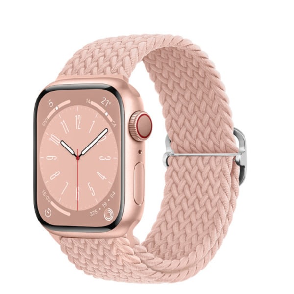 Armband av flätat tyg Apple Watch 42/44/45/49mm - olika färger Pink