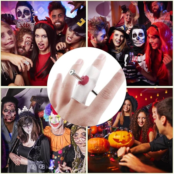 Spik genom fingret trick - Halloween spik genom fingret skämt | Falsk spik genom