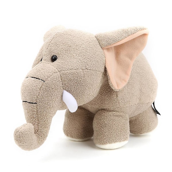 Simulation Animal Elephant Hippo Shape Plush Toy for Children Gifts DecorationBeige Elephant 40 x 25cm