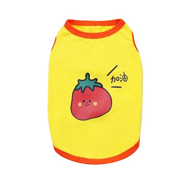 Sleeveless puppy shirt Fruit print cotton dog shirts Pet clothes for spring summer Tomato XXL