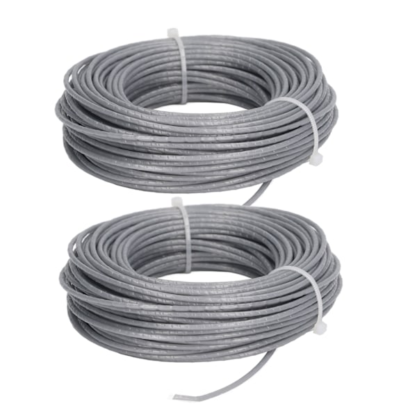 2 stk. 24 m 2,0 mm plæneklipper wire reb snor grå nylon wire trimmer spole line til BOSCH ART 24 27 30 36