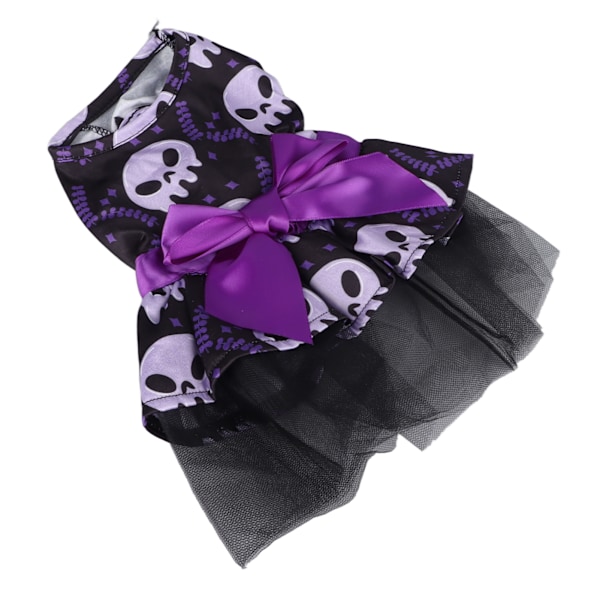 Dog Halloween Dress Skull Face Comfortable Polyester Washable Pet Dress for Puppy Skull