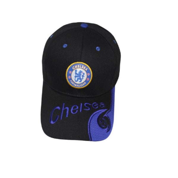Broderet Kasket Unisex Justerbar Fodboldskærm Chelsea Black