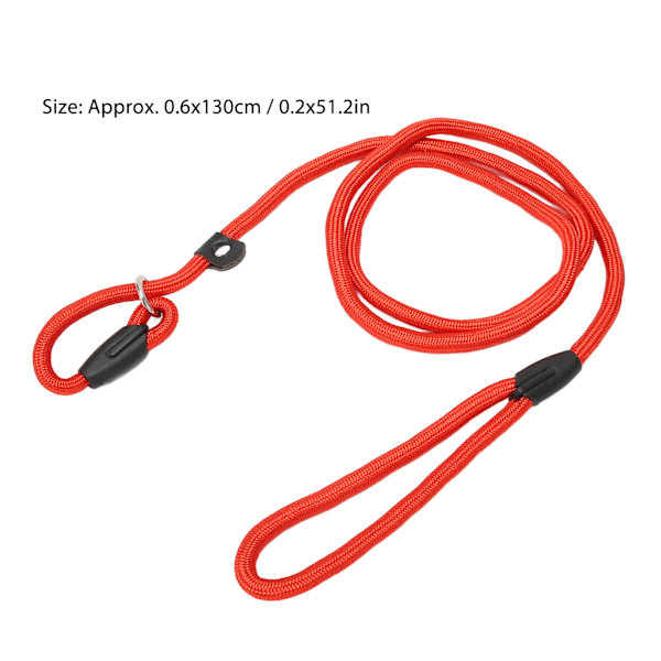 Dog Loop Leash Super Soft Braid Nylon Heavy Duty Dog Rope Leash for Dogs Puppy Outdoor Red