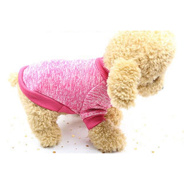 Hundegenser Efterår Vinter Fashionable Sød Varm Hyggelig Komfortabel Strikket Kæledyr Fleece Sweater til Daglig Brug Udendørs Fest Rose Rød S