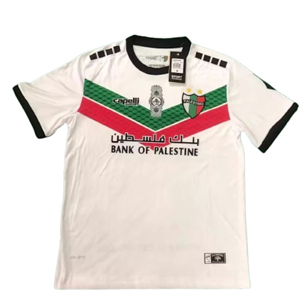 Sports Palestine Hjemme Sort Fodboldtrøje 2023-2024 Fodboldfans Trøje Til Fans Gaver Hvid-B White-B 2XL