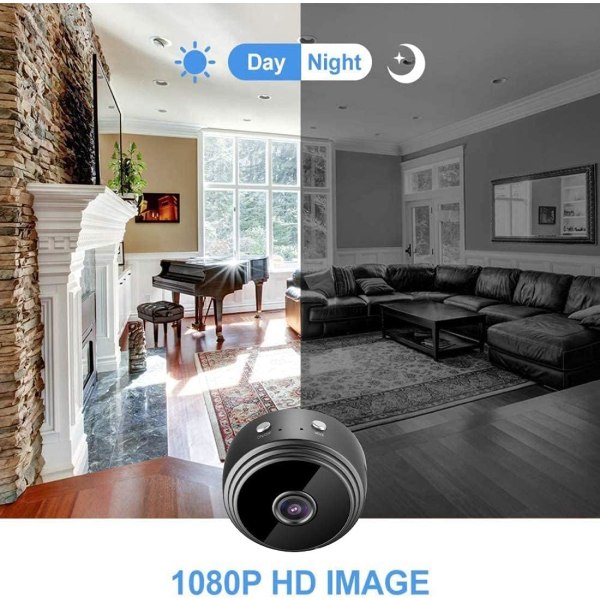 Mini spionkamera, 1080P trådlös övervakningskamera med WiFi